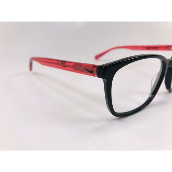 New NIKE 5016 007 Black & Red Eyeglasses 50mm with NIKE Case & Cloth - Picture 5 of 10